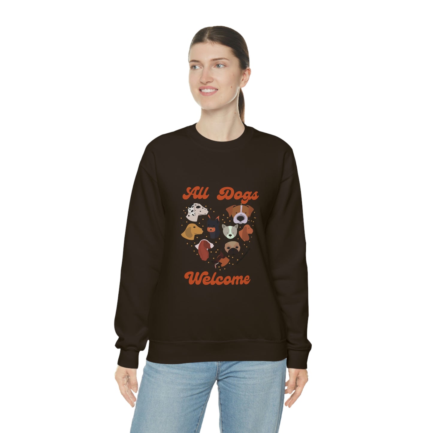 All Dogs Welcome Unisex Heavy Blend™ Crewneck Sweatshirt