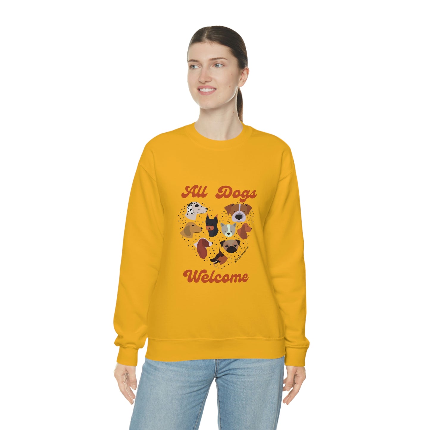 All Dogs Welcome Unisex Heavy Blend™ Crewneck Sweatshirt