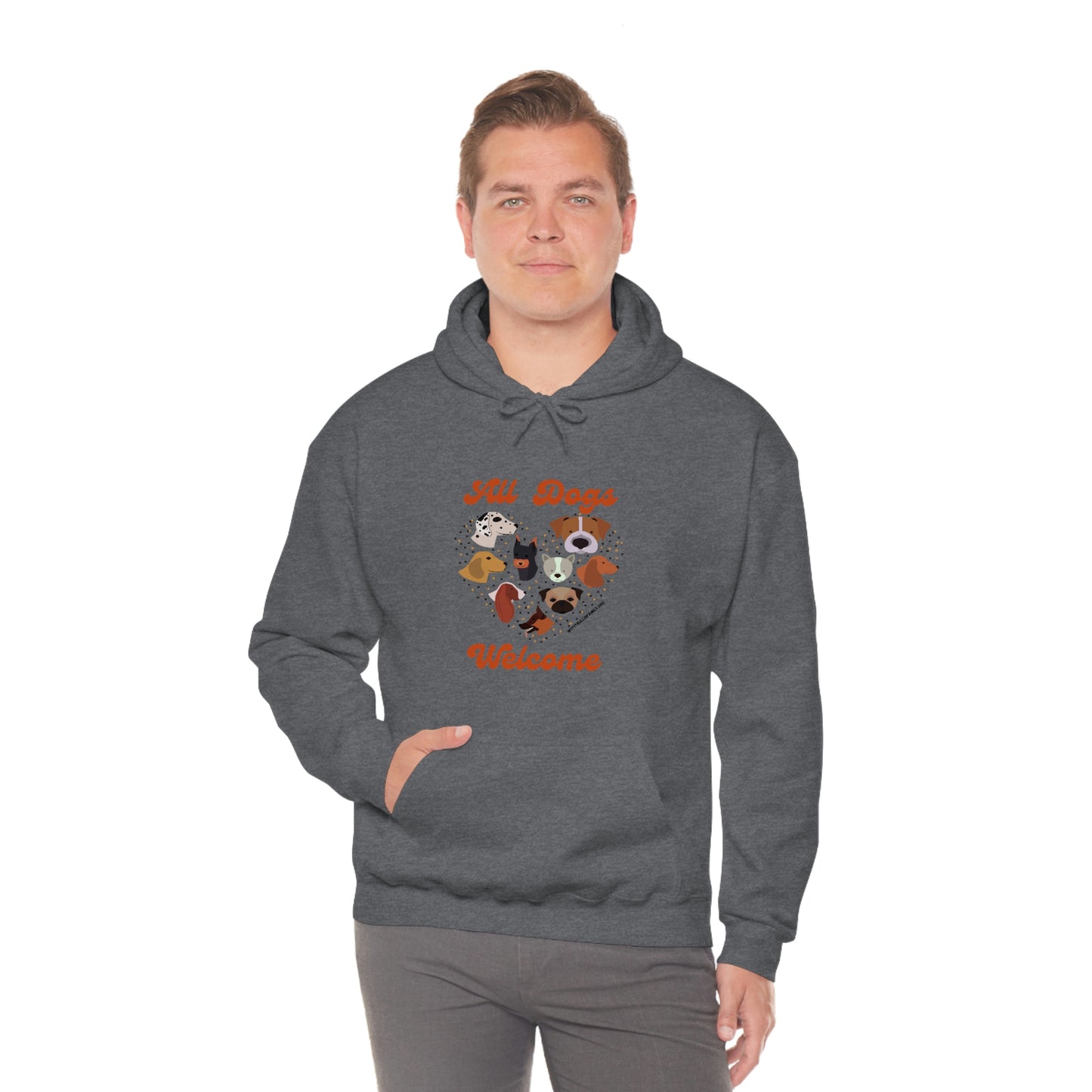 All Dogs Welcome Unisex Heavy Blend™ Hooded Sweatshirt