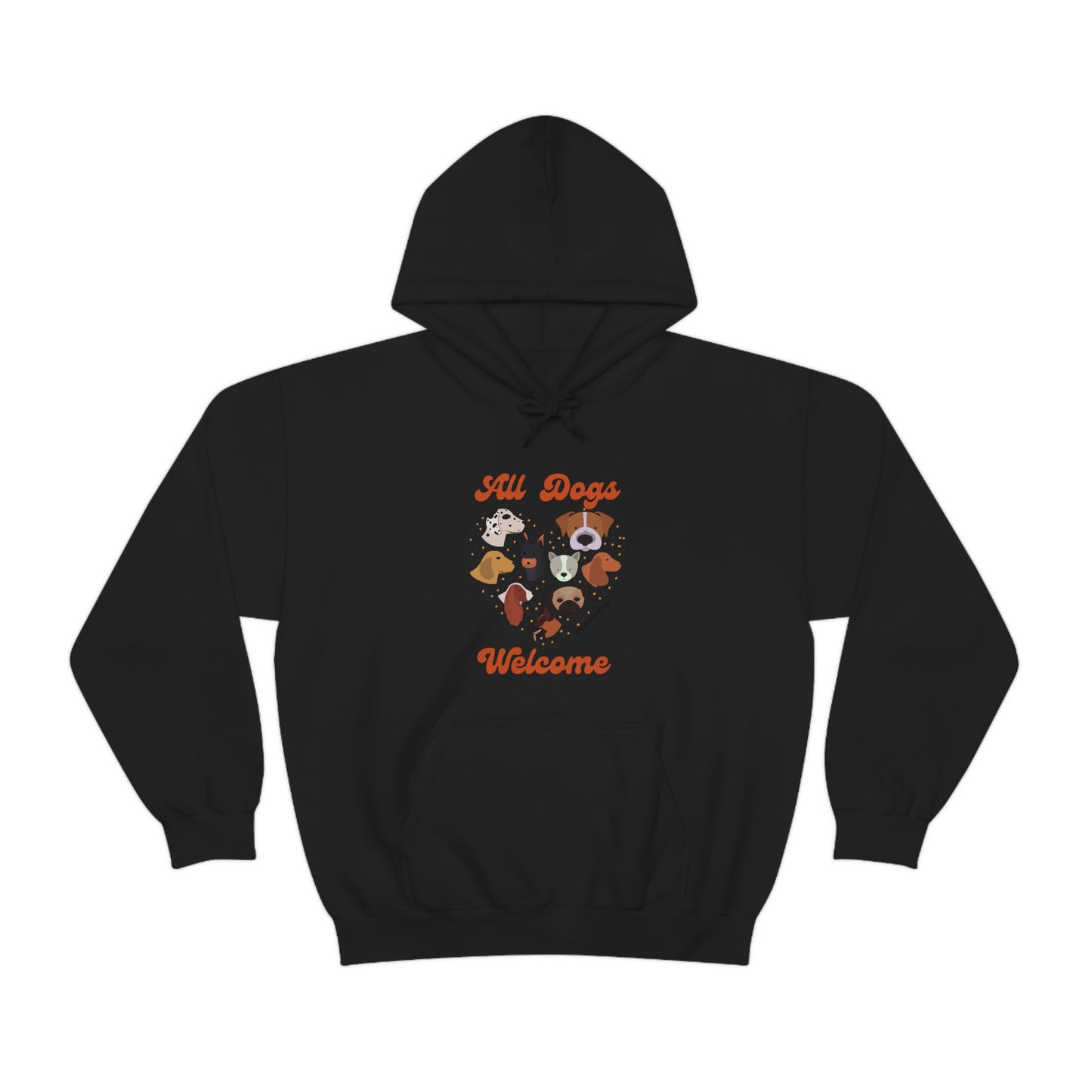 All Dogs Welcome Unisex Heavy Blend™ Hooded Sweatshirt