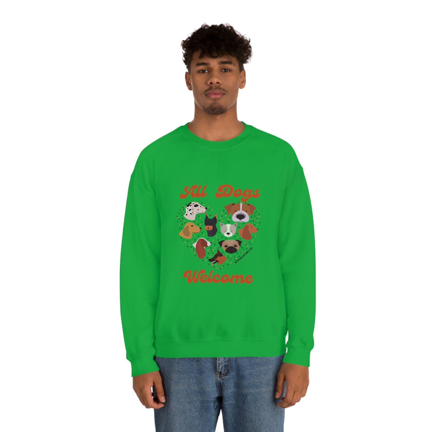 All Dogs Welcome Unisex Heavy Blend™ Crewneck Sweatshirt