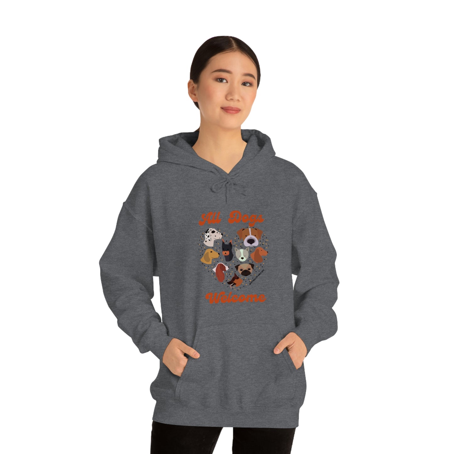 All Dogs Welcome Unisex Heavy Blend™ Hooded Sweatshirt