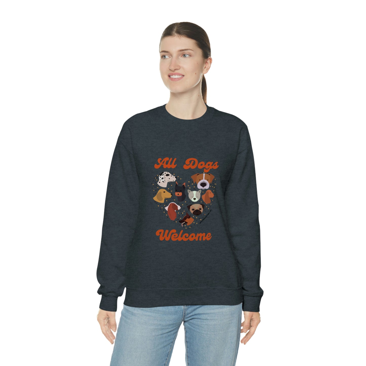 All Dogs Welcome Unisex Heavy Blend™ Crewneck Sweatshirt