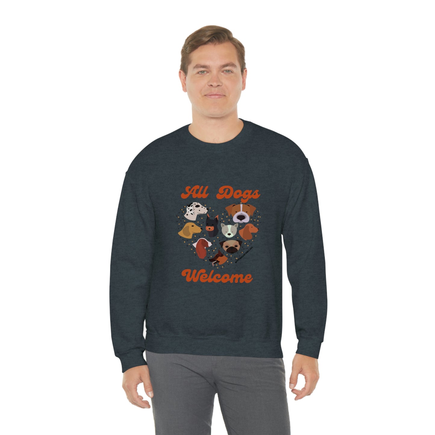 All Dogs Welcome Unisex Heavy Blend™ Crewneck Sweatshirt