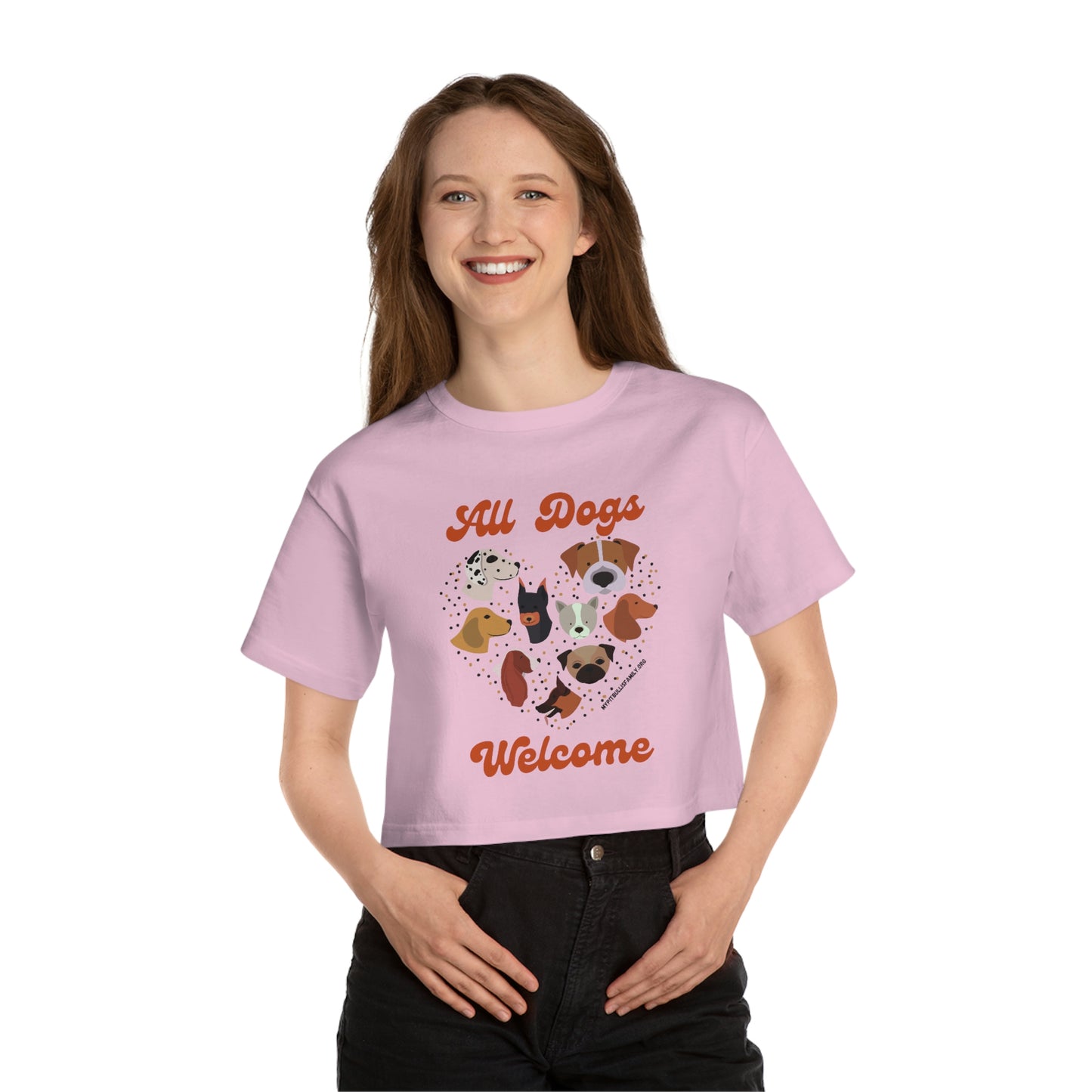 All Dogs Welcome Champion Women's Heritage Cropped T-Shirt