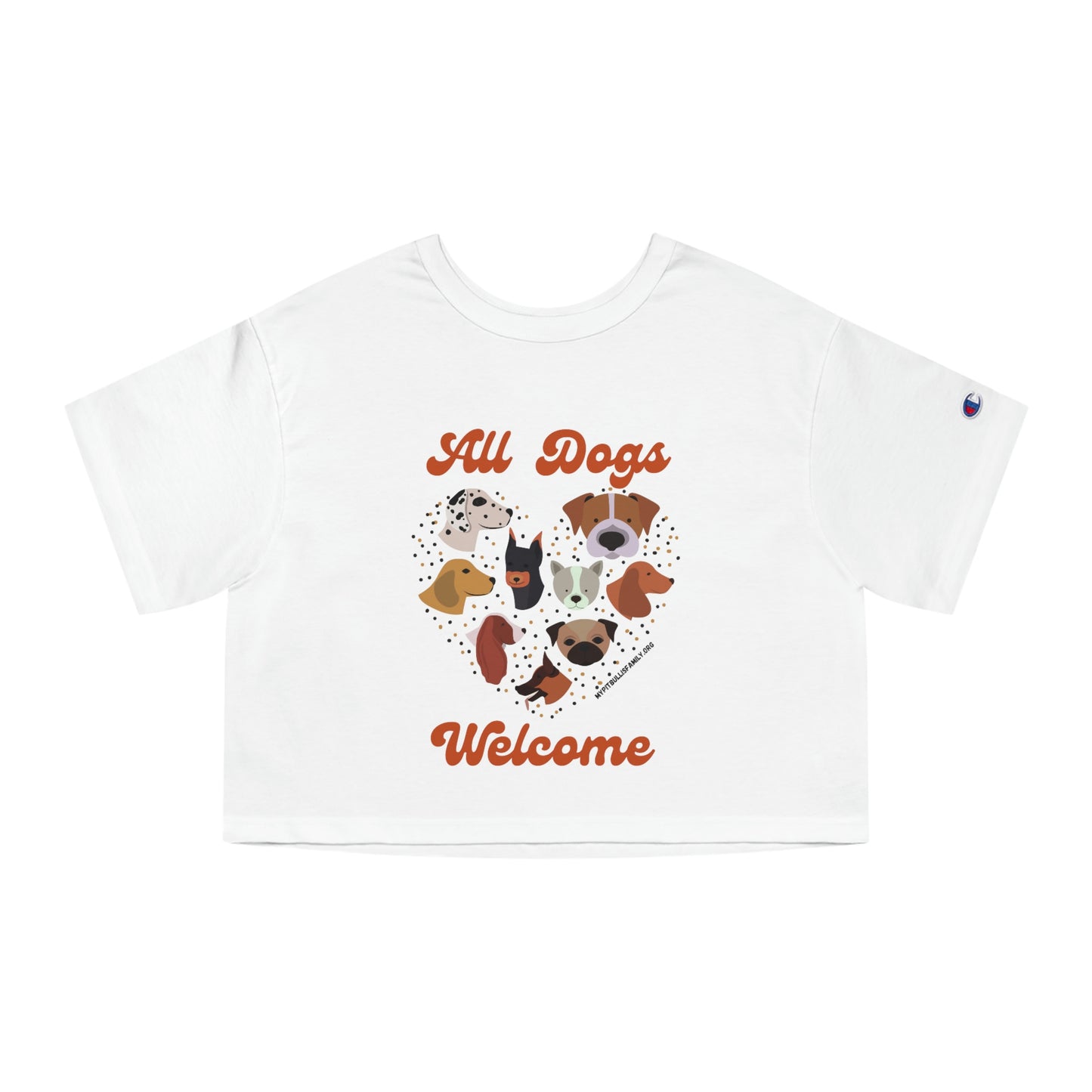 All Dogs Welcome Champion Women's Heritage Cropped T-Shirt