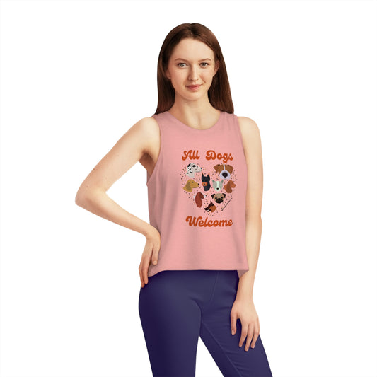 All Dogs Welcome Women's Dancer Cropped Tank Top