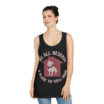 We All Deserve a Place to Call Home Unisex Softstyle™ Tank Top