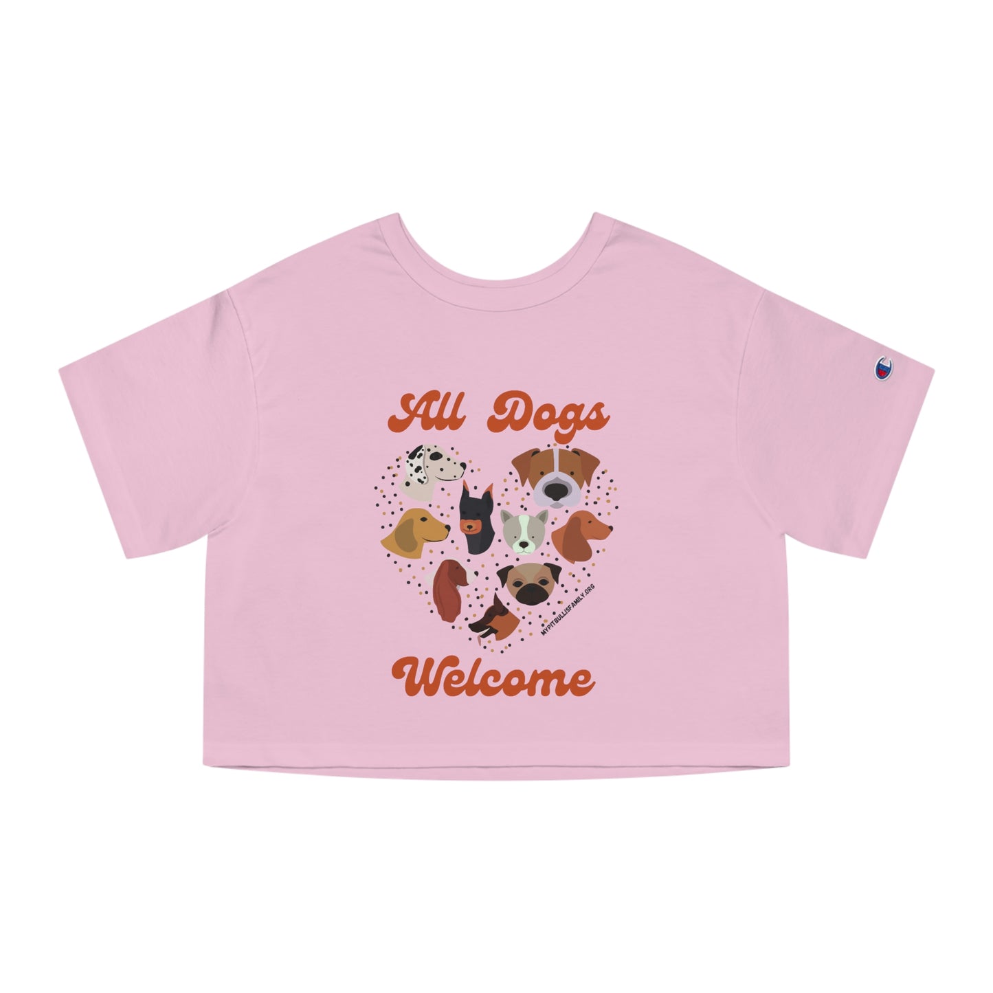 All Dogs Welcome Champion Women's Heritage Cropped T-Shirt