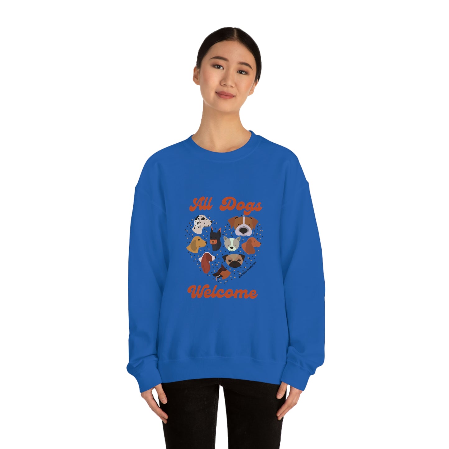 All Dogs Welcome Unisex Heavy Blend™ Crewneck Sweatshirt