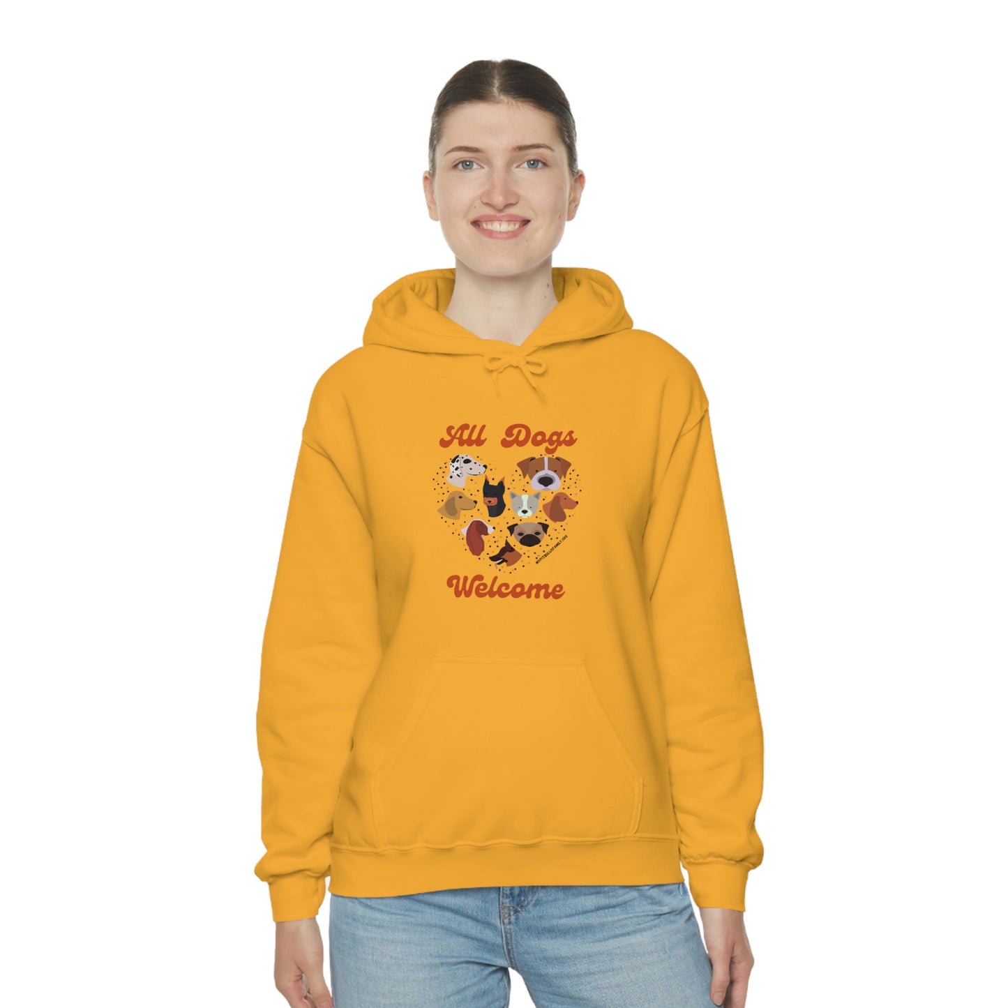All Dogs Welcome Unisex Heavy Blend™ Hooded Sweatshirt