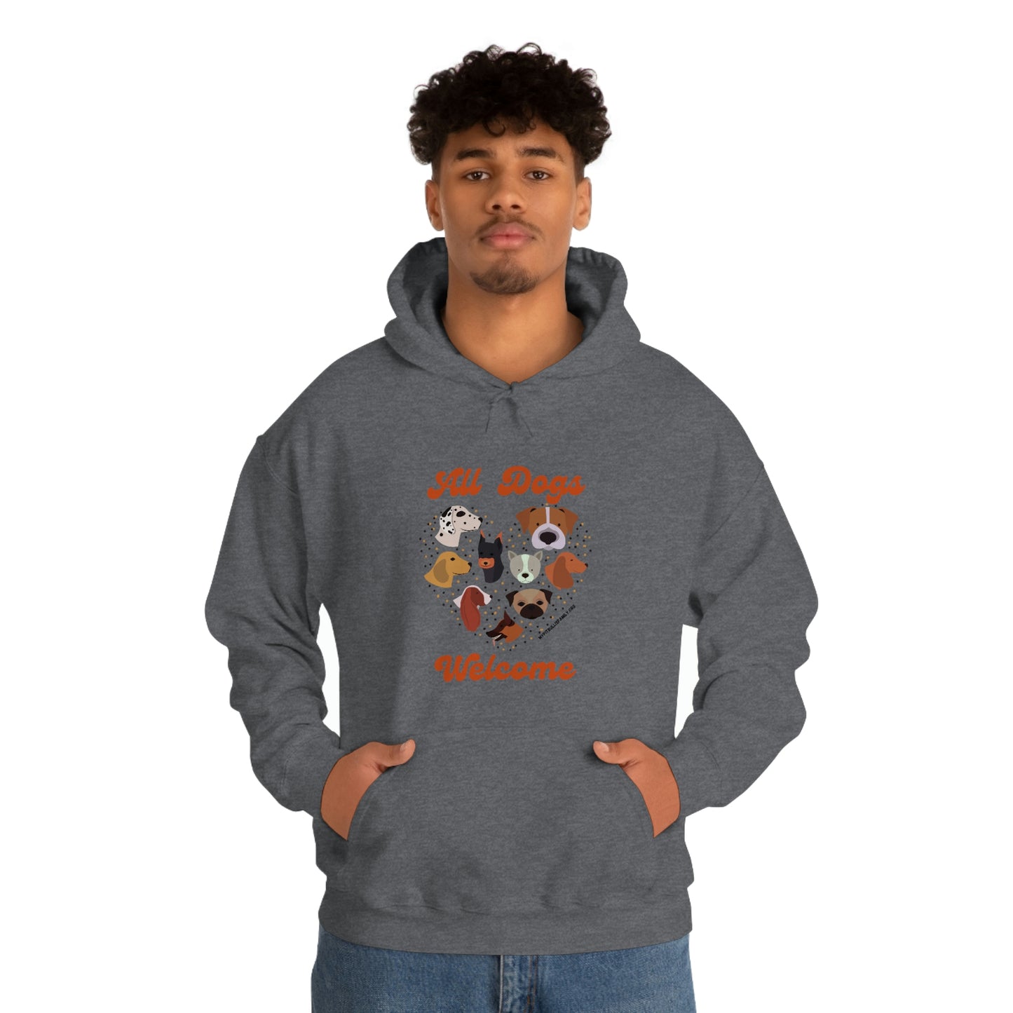 All Dogs Welcome Unisex Heavy Blend™ Hooded Sweatshirt